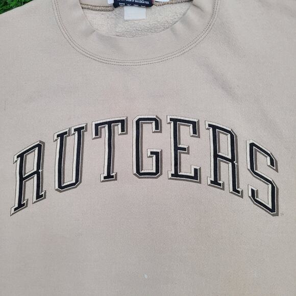 Vintage 90s Rutgers University Sweatshirt Large 24x26 Baggy - Picture 13 of 14